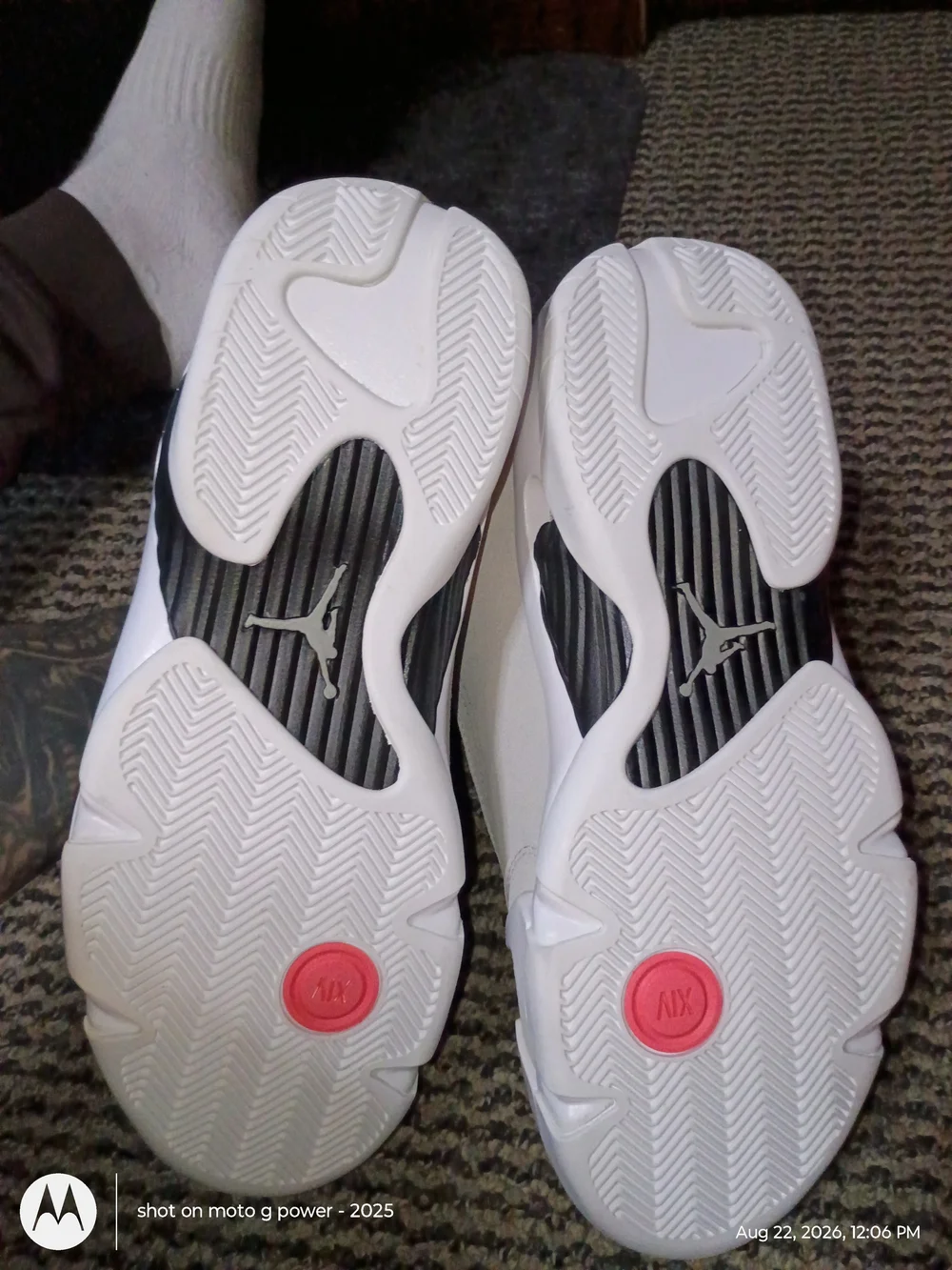 Jordan  14s Men's Cream  and Black Athletic Shoes